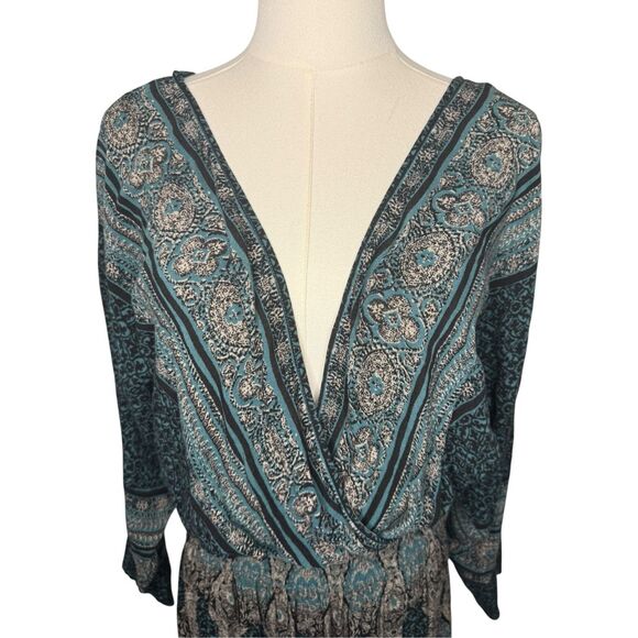 Free People Women’s Small She’s A Lady Reversible Midi Dress Deep V Neck Or Back - Picture 3 of 7